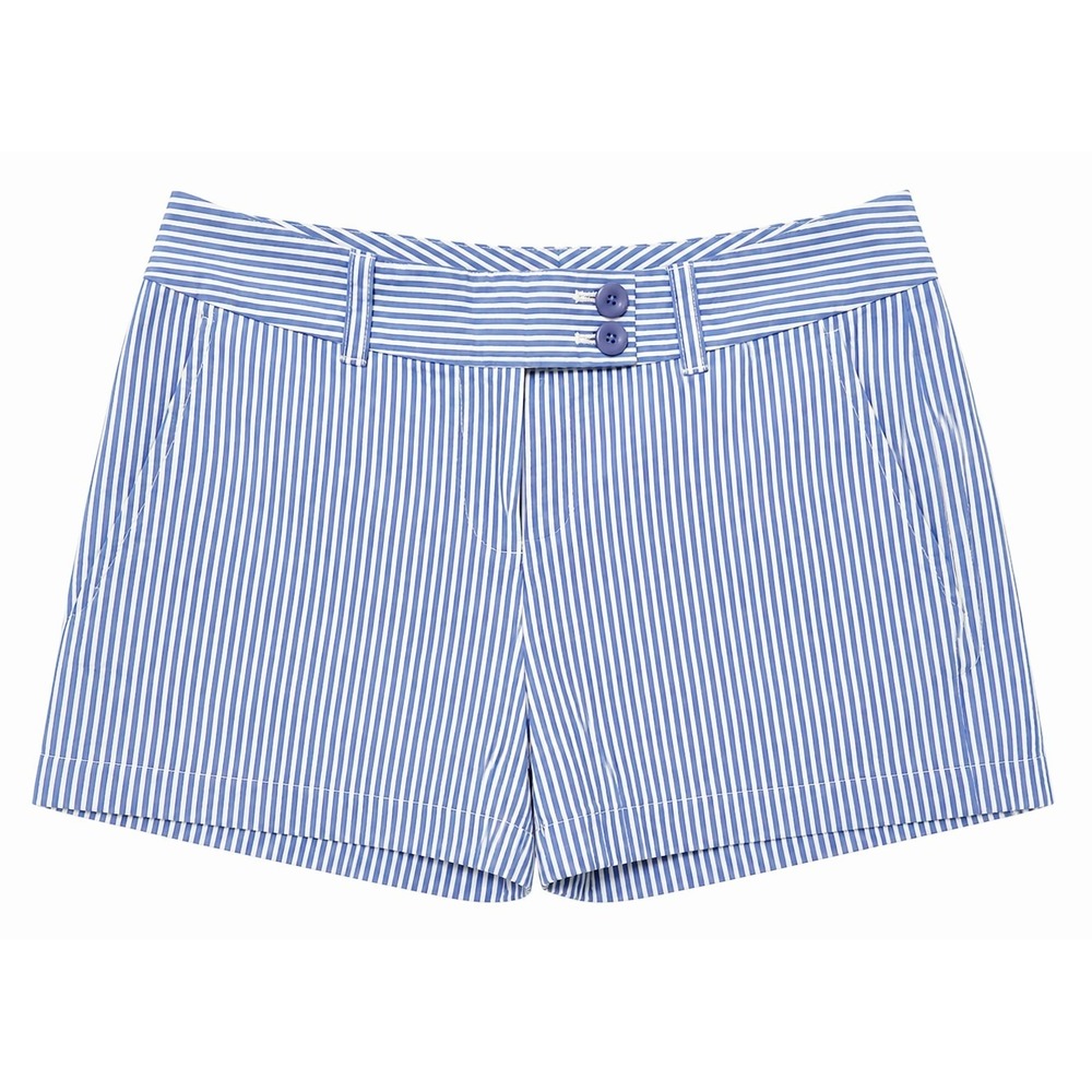 Vineyard Vines Women's Blue & White  Striped Shorts With Whale Logo, S/0
